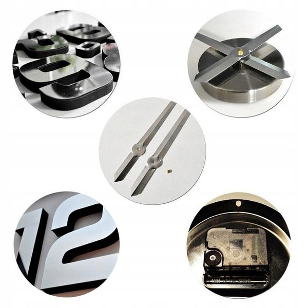 Zegar ścienny DIY 70 -130 CM 3D przyklejany nowoczesny B8 zdjęcie 4