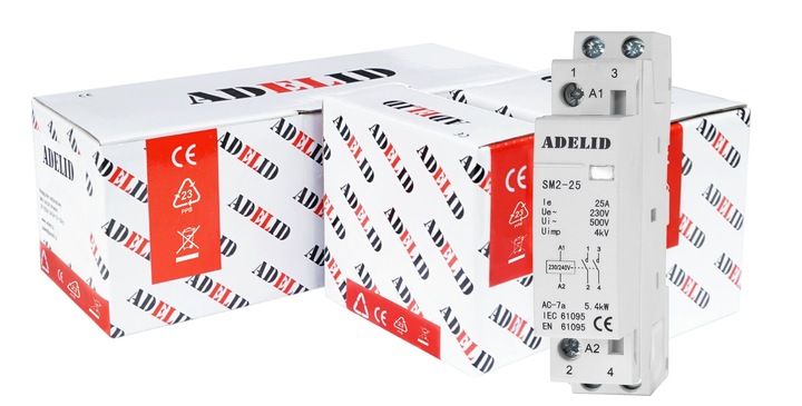 ADELID STYCZNIK MODUŁOWY 230V 25A 1P 1F 2NO 2Z zdjęcie 6