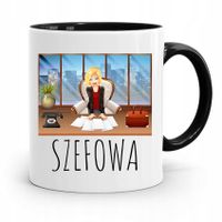 Kubek Czarny Prezent Dla Szefowej Szefowa Z Nadrukiem Ze Zdjęciem