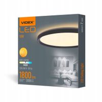 2 x Elegancka Lampa sufitowa LED Videx plafon okrągły 18W 1800lm 29cm czarn