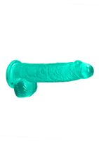 zielone dildo do penetracji pochwy i anusa 17 cm