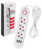 Listwa zasilająca MCE394 W. Przedłużacz 3gniazda 3xUSB, 1.5m