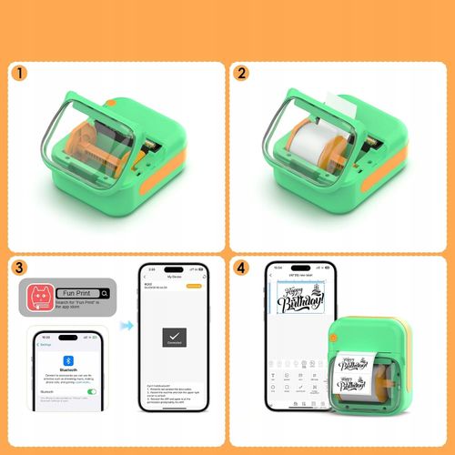 Mini drukarka termiczna etykiet samoprzylepnych aplikacja Bluetooth B3 na Arena.pl