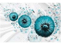 100 70CM OBRAZ PŁÓTNO TURKUSOWE DMUCHAWCE 4 PŁÓTNO RAMA