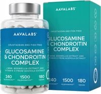 Glukozamina Chondroityna MSM Boswellia na Stawy Kości 180 kaps | Aavalabs