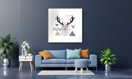 OBRAZ NA PŁÓTNIE 026 Geometryczny jelonek 40x40cm na Arena.pl