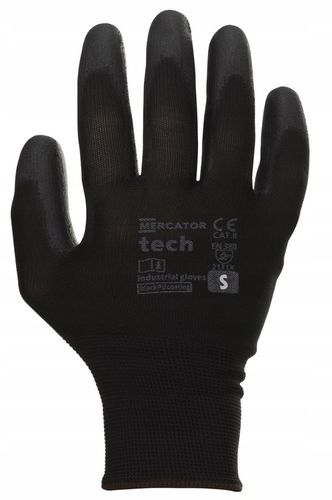 rękawice robocze mercator tech black+black pu - s - 1 para na Arena.pl