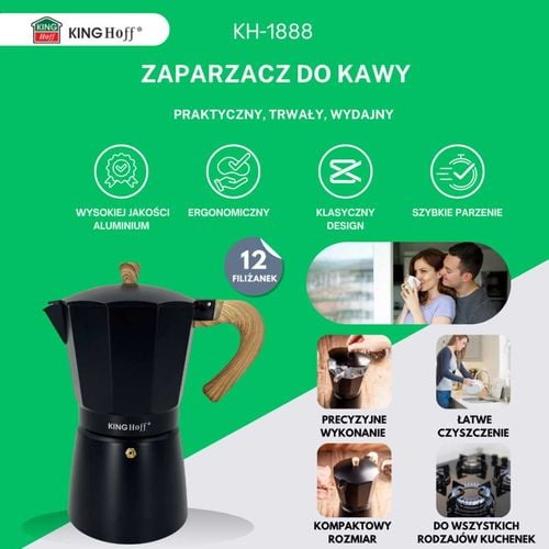 kawiarka zaparzacz do kawy 600ml kinghoff kh-1888 indukcja na Arena.pl