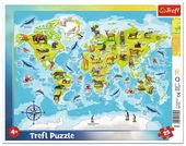 ND17_PU-9028 Puzzle 25el ramkowe Mapa swiata ze z