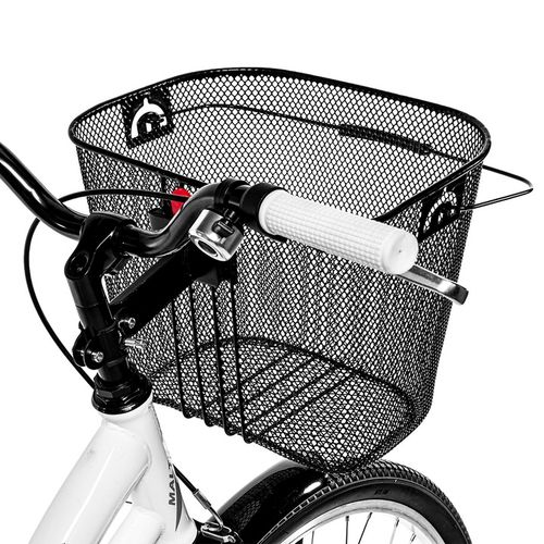 KOSZYK KOSZ METALOWY ROWEROWY NA ROWER PRZEDNI Z UCHWYTEM CLICK CZARNY DUŻY na Arena.pl