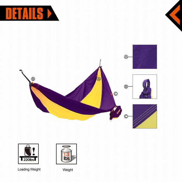 Hamak Kingcamp Parachute Pomarańczowo-Czerwony zdjęcie 3