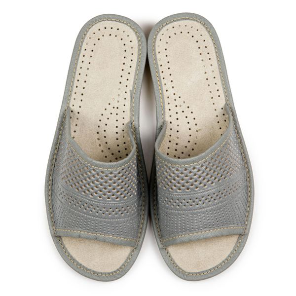 Modne klapki na lato szare zdjęcie 3