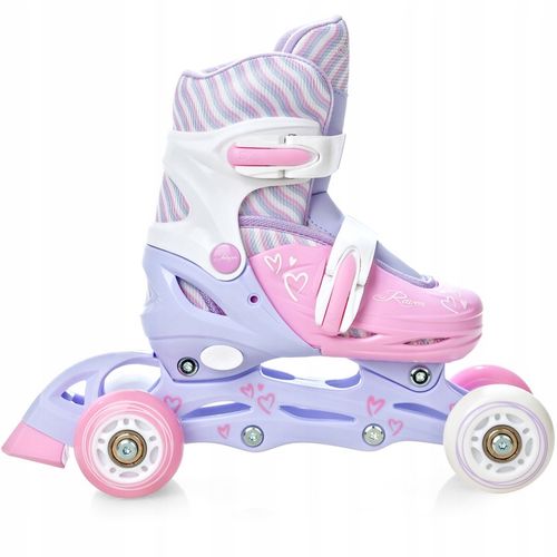 Rolki Wrotki Regulowane 3w1 RAVEN Loret Lila/Pink 34-37 Kółka LED na Arena.pl