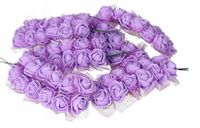 RÓŻYCZKI RÓŻE KWIATKI PIANKOWE Z TIULEM NA DRUCIKU