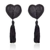 Bielizna-Heart Nipples Tassels Black