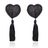 Bielizna-Heart Nipples Tassels Black