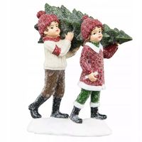 FIGURKA ŚWIĄTECZNA DZIECI Z CHOINKĄ Boże Narodzenie dodatek do salonu