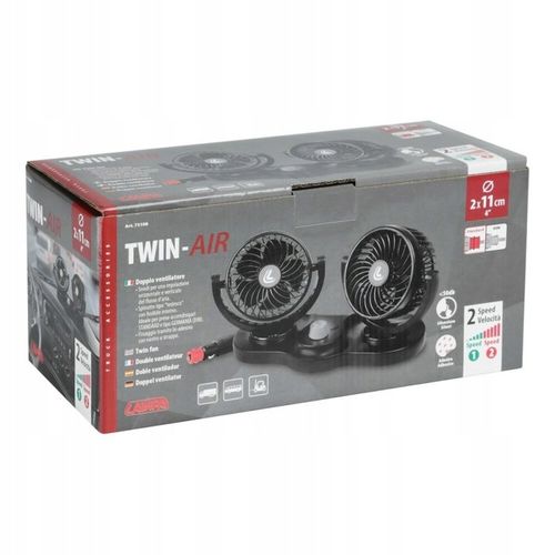 WENTYLATOR SAMOCHODOWY PODWÓJNY TIR BUS 24V 2x 4 CALE WIATRAK REGULOWANY na Arena.pl