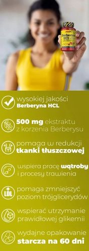 BERBERYNA HCL niski poziom cukru glukozy - odchudzanie - Amix Berberine HCL na Arena.pl