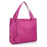 VERA PELLE torebka damska skórzana shopper klasyczna na ramię V074 fuksja