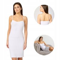 Halka pod sukienkę koszula nocna sukienka z wiskozy MS10-203 Biały M