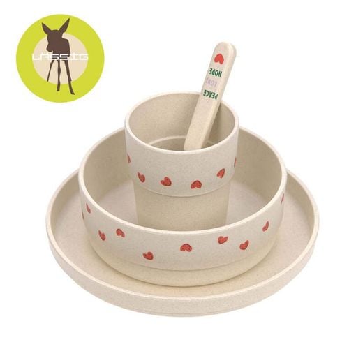 Lassig Komplet naczyń dla dzieci Happy Rascals Heart lavender na Arena.pl