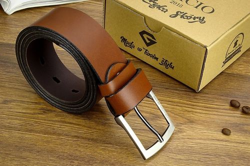 Pasek Skórzany Gracio Koniakowy Brąz Long SIZE 130 na Arena.pl