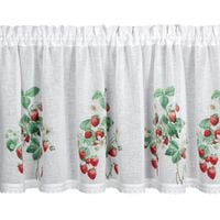 Zazdrostka 60x150 KSENIA biało zielona z motywem truskawek tunel