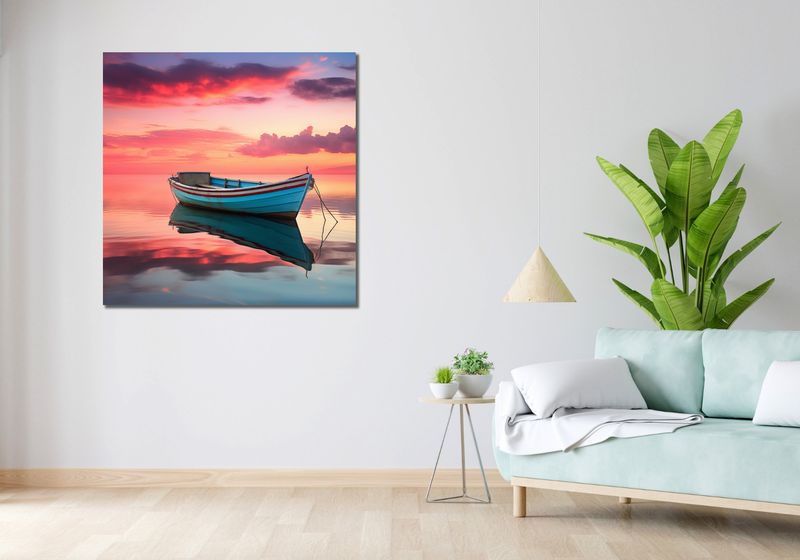 Obraz 100x100cm Spokój przed Połowem zdjęcie 2