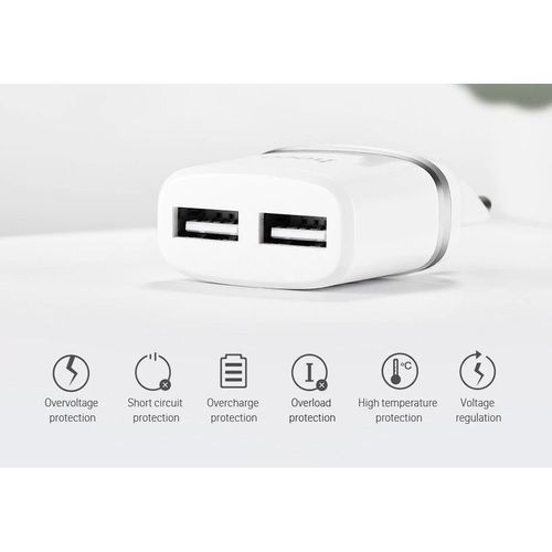 HOCO C12 NETWORK CHARGER + LIGHTNING CABLE WHITE na Arena.pl