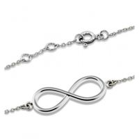 SREBRNA BRANSOLETKA CELEBRYTKA ZNAK NIESKOŃCZONOŚCI PRÓBA SREBRA 925