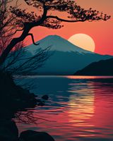 Plakat 40x50cm Góra Wieczorem