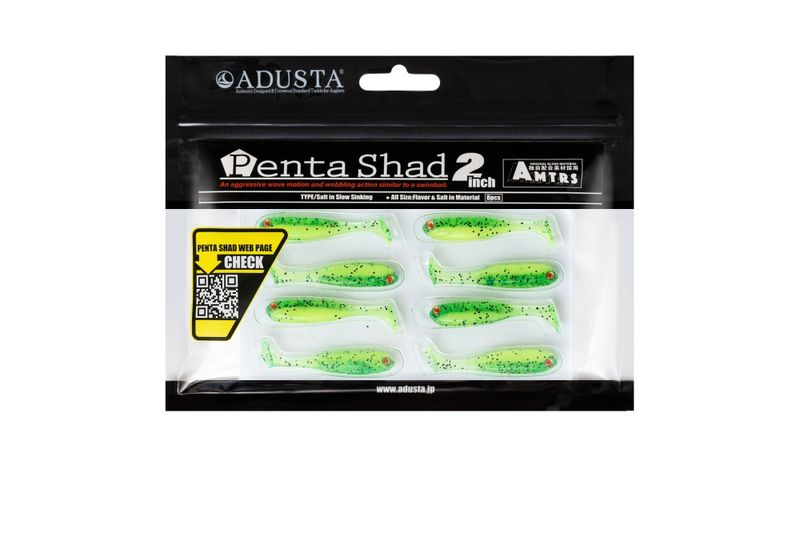ADUSTA PENTA SHAD 114 GREEN CHART SEED SHINER 2 '' / 5 cm /kpl8 zdjęcie 2