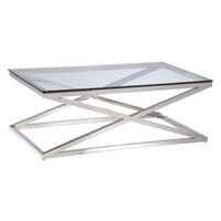 Stolik kawowy do sypialni New Yorker NY-CT1407S Cosmolight srebrny przezroczysty