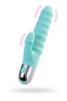 relief vibrator with clitoral stimulation flovetta flax, silicone, mint