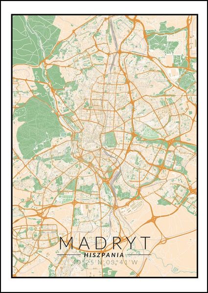 Madryt mapa kolorowa - plakat 20x30 cm zdjęcie 1