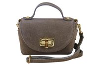 Mała torebka zamszowa wizytowa - Beżowa ciemna