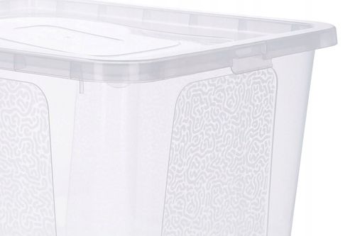 Pojemnik 30 l przezroczysty z pokrywą BPA free do przechowywania na Arena.pl