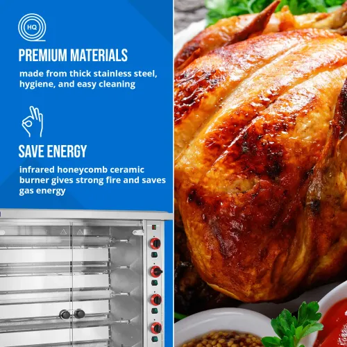 Rożen gazowy opiekacz do 30 kurczaków 6 szpikulców propan-butan 30 kW na Arena.pl