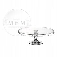 Szklana patera grawerowana prezent ślubny inicjały