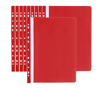 SKOROSZYT SZTYWNY WPINANY A4 PCV CZERWONY 10 SZTUK TRES