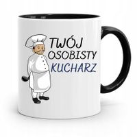 Kubek Czarny Dla Kucharza Twój Osobisty Kucharz Z Nadrukiem Ze Zdjęciem