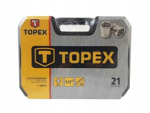 Klucze nasadowe 1/2", 21 szt., TOPEX 38D642 na Arena.pl