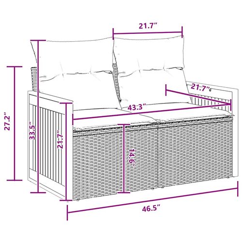 Zestaw Sof na Ogród z poduszką 11 pcs Czarny 80 x 80 x 71 cm na Arena.pl