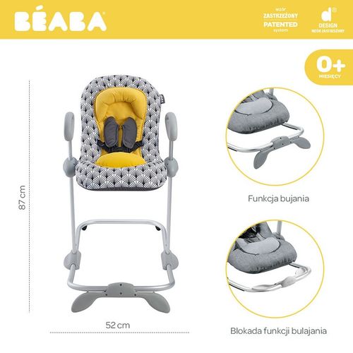Beaba "Bouncer Up&Down III" Leżaczek yellow Palm tree na Arena.pl