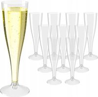 KIELISZKI PLASTIKOWE DO SZAMPANA 120ML 40 SZTUK NA IMPREZY URODZINY