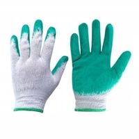 rękawice robocze wampirki polycotton+lateks zielone/niebieskie