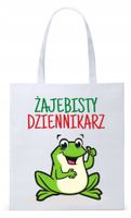 Dla Dziennikarza Prezent Torba Eco Biała Shopper Z Nadrukiem Ze Zdjęciem