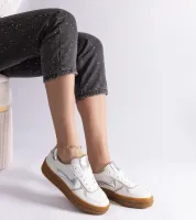 Biało-srebrne sneakersy na gumowej podeszwie Quica 40