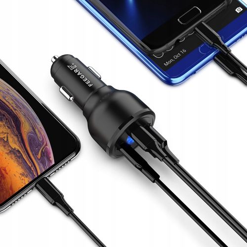 Feegar Ładowarka Samochodowa 3Xusb 9A Qc3.0 66W Pd na Arena.pl